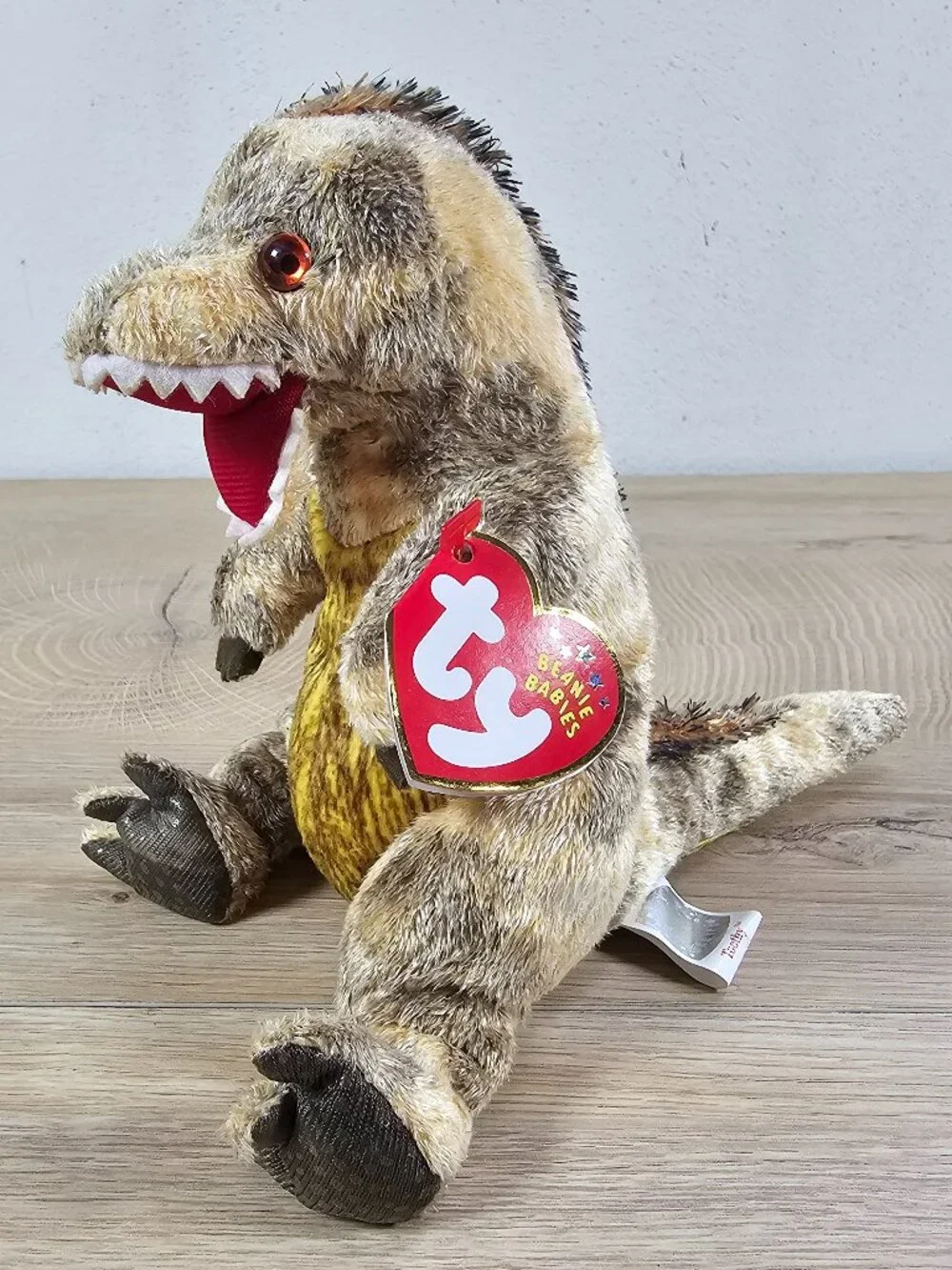 Ty Beanie Babies Toothy T-Rex Dinosaur Beanbag Plush Toy w/ Tags Vintage 2002